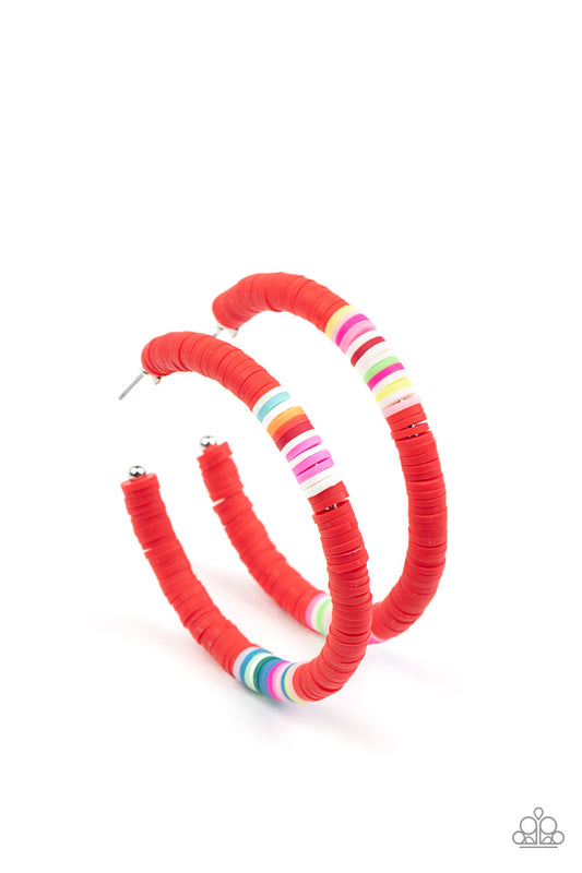Paparazzi Accessories: Colorfully Contagious - Red Earring