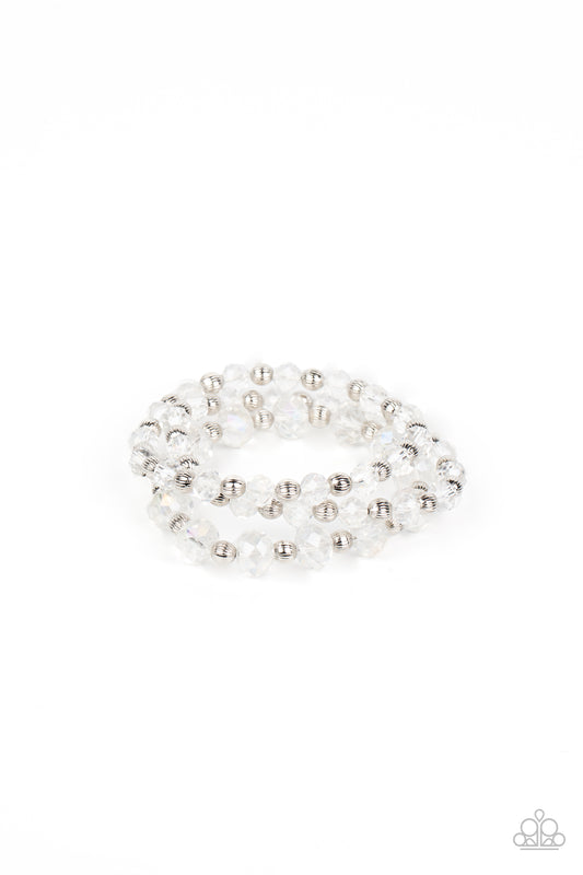 Paparazzi Accessories: Eiffel Tower Tryst - White Bracelet