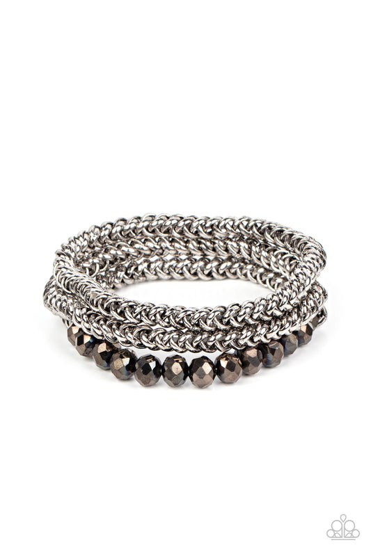 Paparazzi Accessories: Gutsy and Glitzy - Silver Bracelet