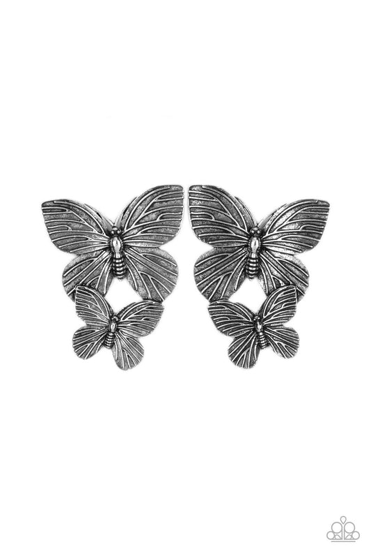 Paparazzi Accessories: Blushing Butterflies - Silver Earring