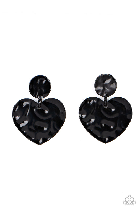 Paparazzi Accessories: Just a Little Crush - Black Earring