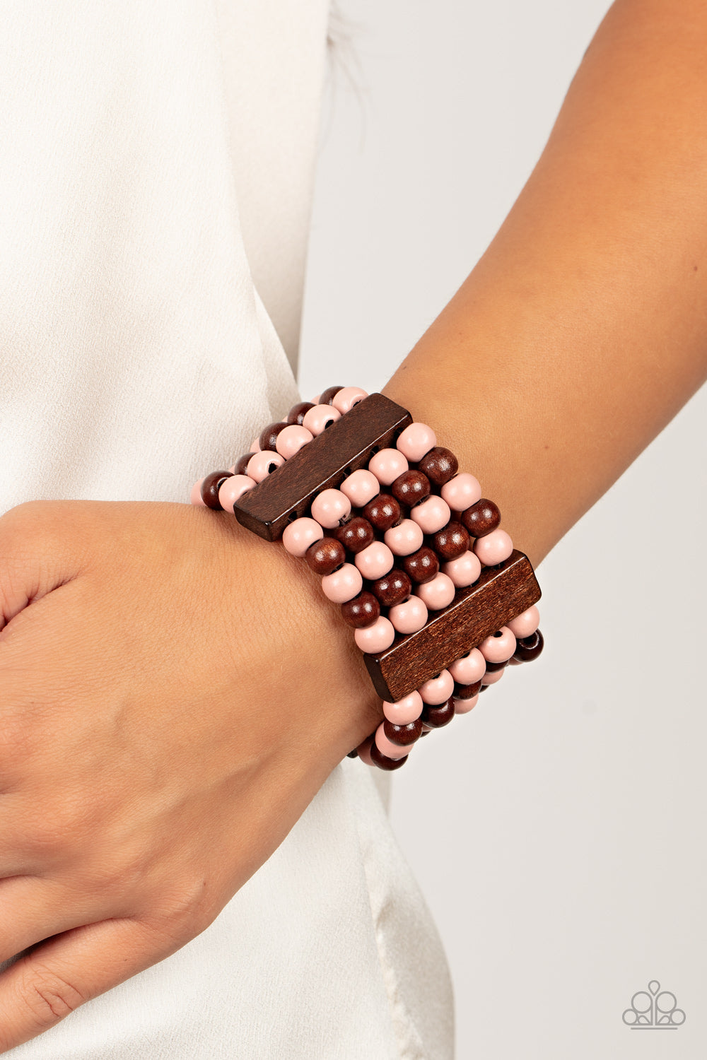 Paparazzi Accessories: Island Soul - Pink Wood Bracelet