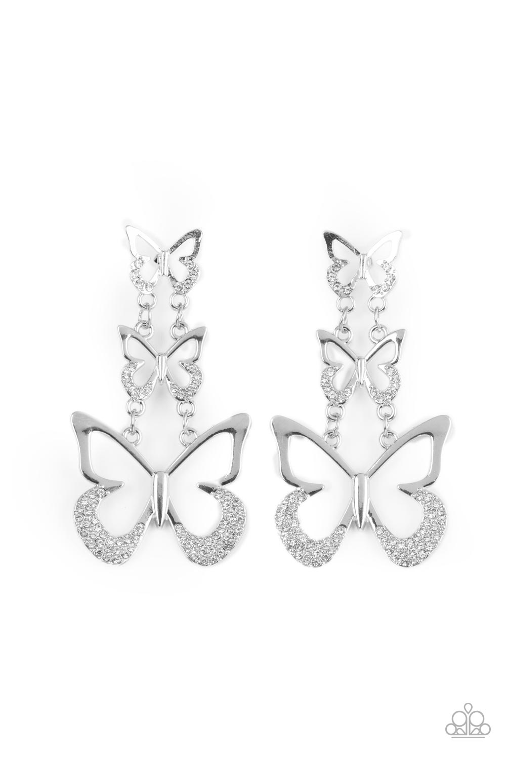 Paparazzi Accessories: Flamboyant Flutter - White Earring