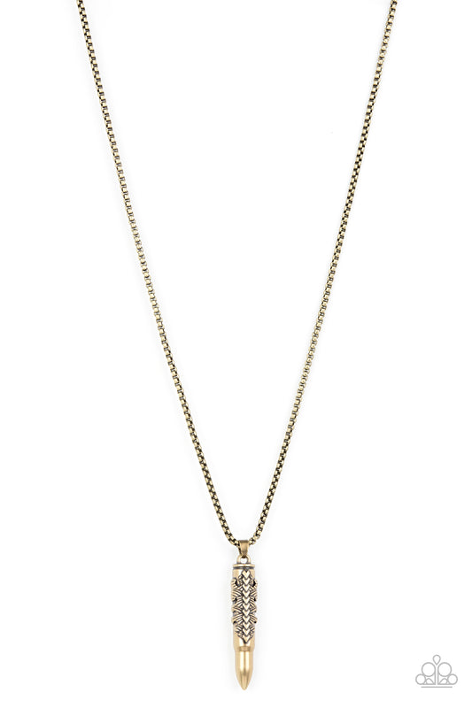 Paparazzi Accessories: Mysterious Marksman - Brass Necklace