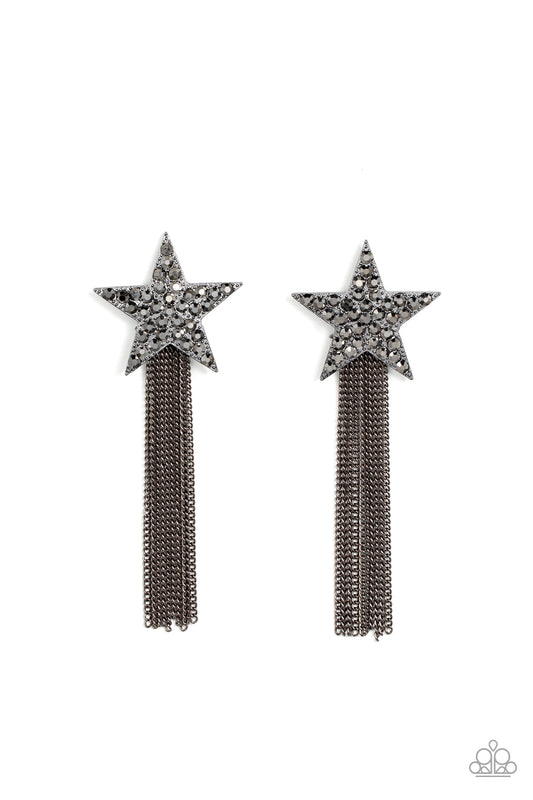 Paparazzi Accessories: Superstar Solo - Black Earring