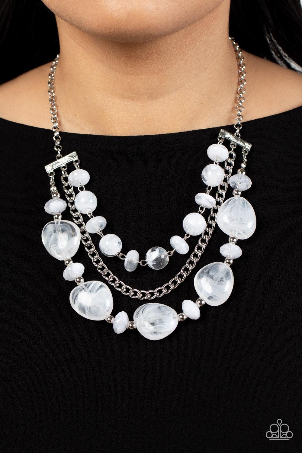 Paparazzi Accessories: Oceanside Service - White Necklace