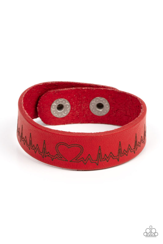 Paparazzi Accessories: Haute Heartbeat - Red Bracelet