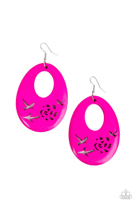 Paparazzi Accessories: Home TWEET Home - Pink Wood Earring