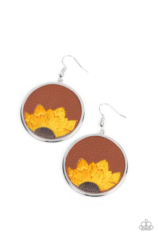 Paparazzi Accessories: Sun-Kissed Sunflowers - Brown Earring