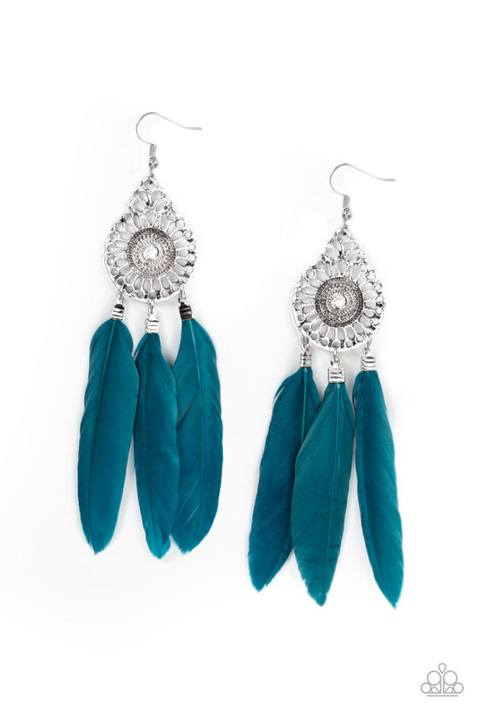 Paparazzi Accessories: Pretty in PLUMES - Blue Earring