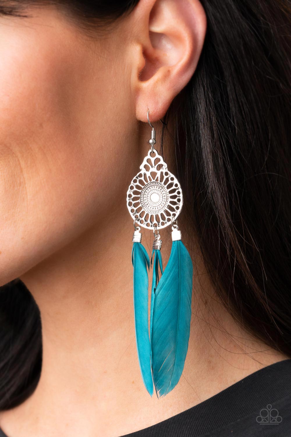 Paparazzi Accessories: Pretty in PLUMES - Blue Earring