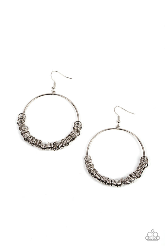 Paparazzi Accessories: Retro Ringleader - Silver Earring
