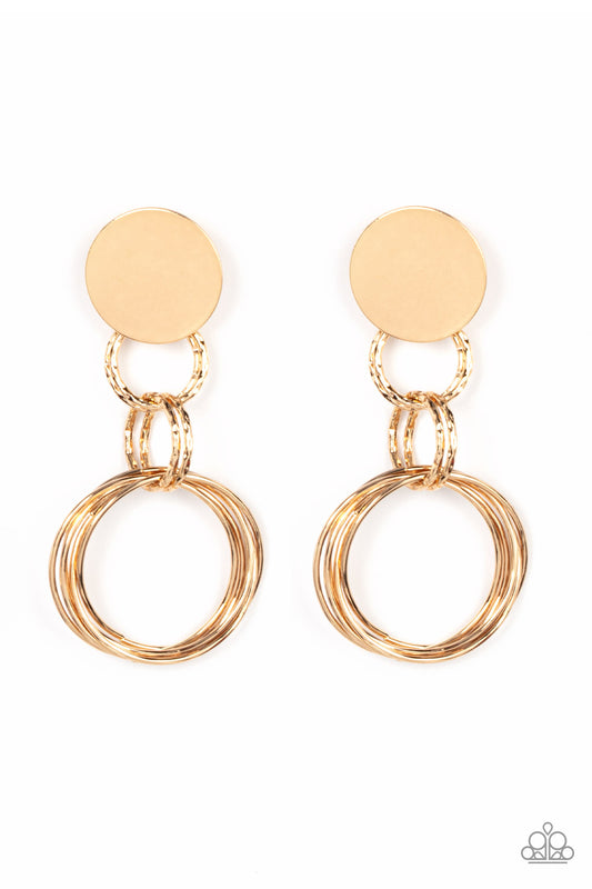 Paparazzi Accessories: Industrialized Fashion - Gold Earring