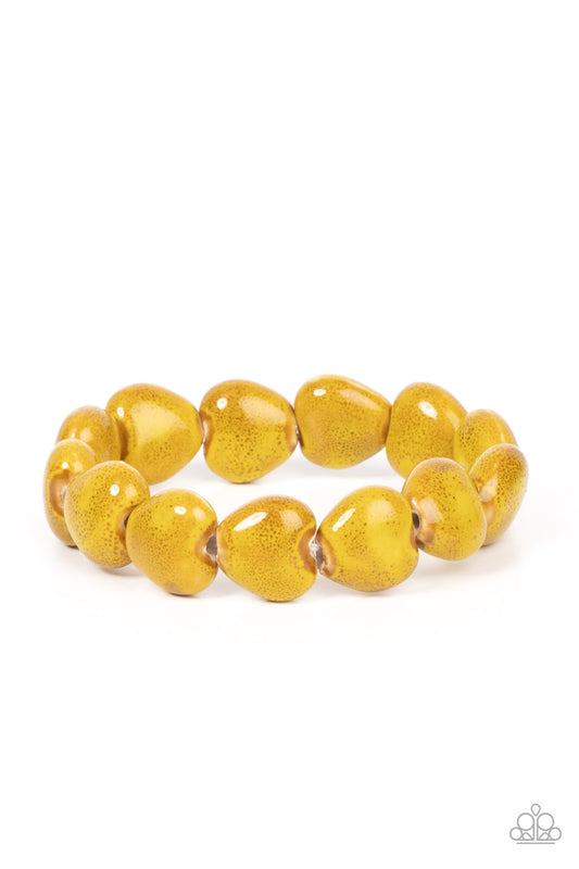 Paparazzi Accessories: GLAZE a Trail - Yellow Bracelet