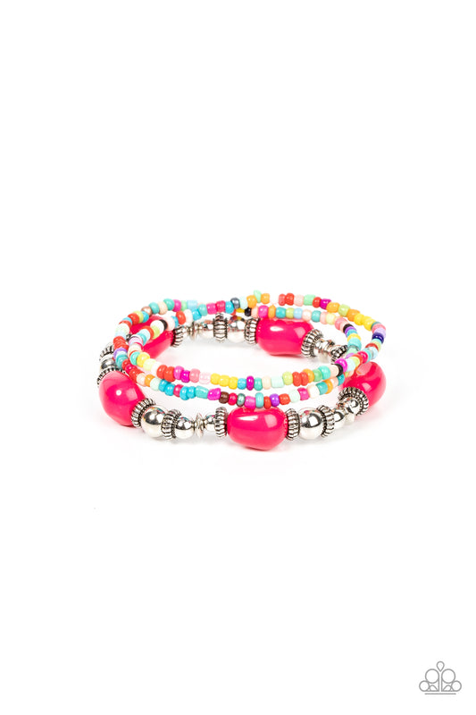 Paparazzi Accessories: Confidently Crafty - Pink Bracelet