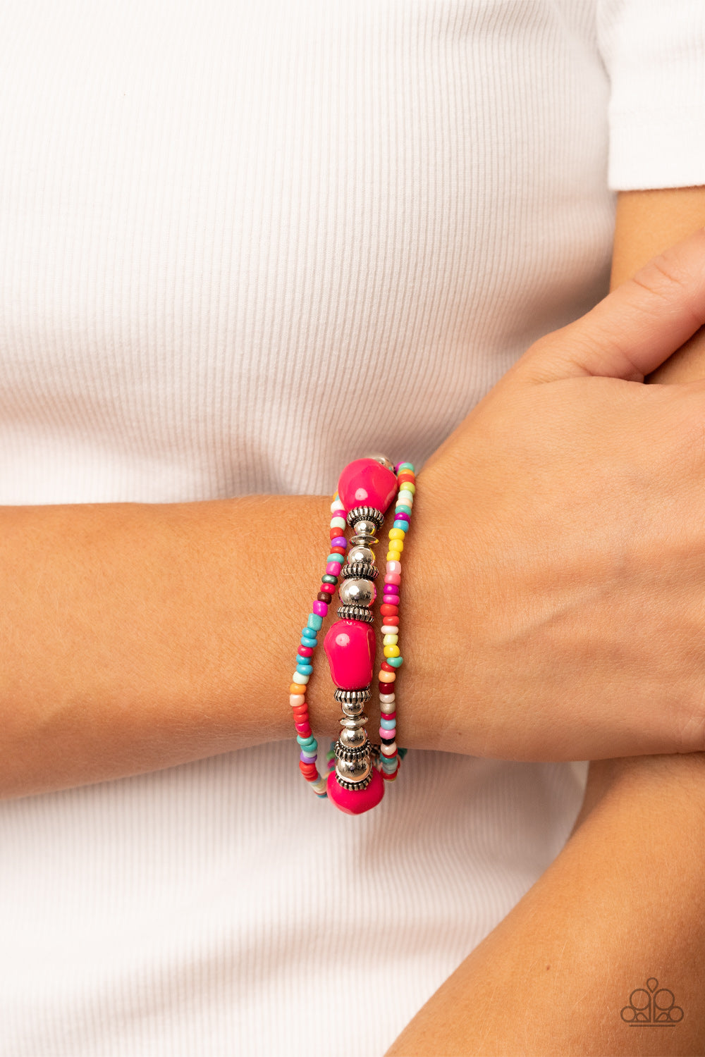 Paparazzi Accessories: Confidently Crafty - Pink Bracelet