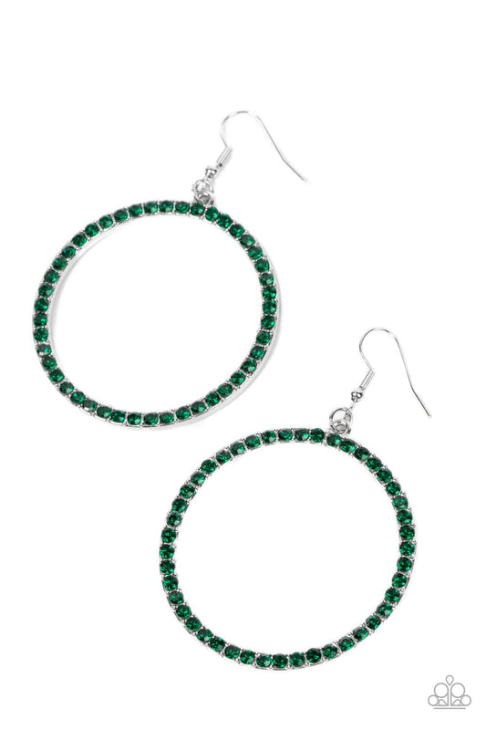 Paparazzi  Accessories: Head-Turning Halo - Green Earring