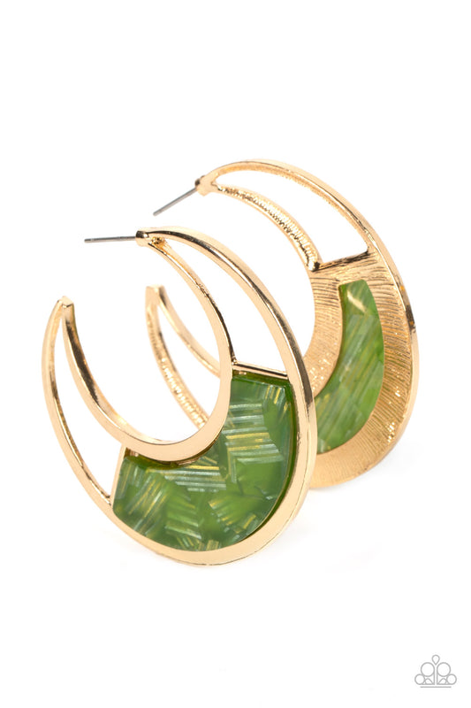 Paparazzi Accessories: Contemporary Curves - Green Earring