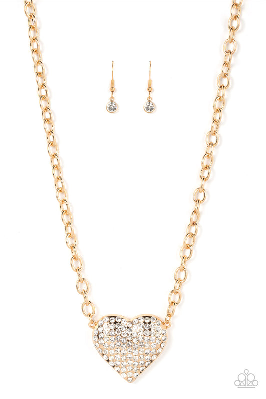 Paparazzi Accessories: Heartbreakingly Blingy - Gold Necklace