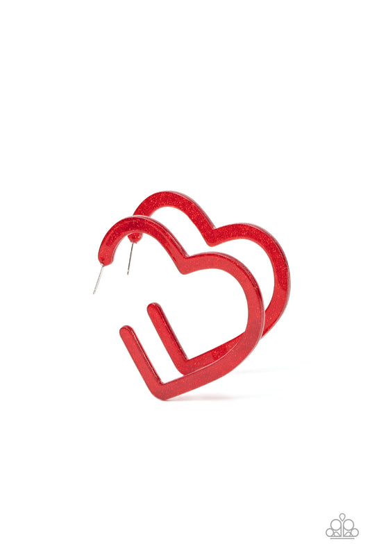 Paparazzi Accessories: Heart-Throbbing Twinkle - Red Earring