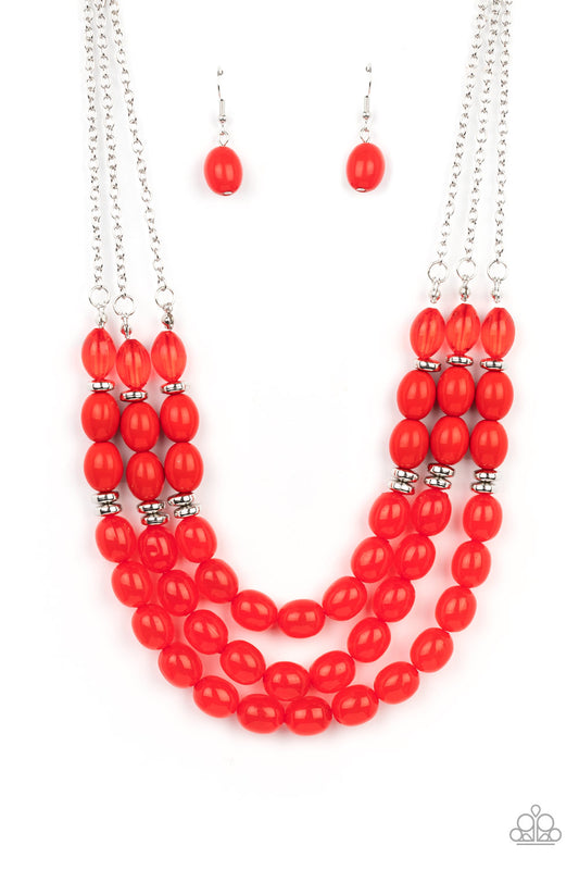 Paparazzi Acessories: Coastal Cruise - Red Necklce