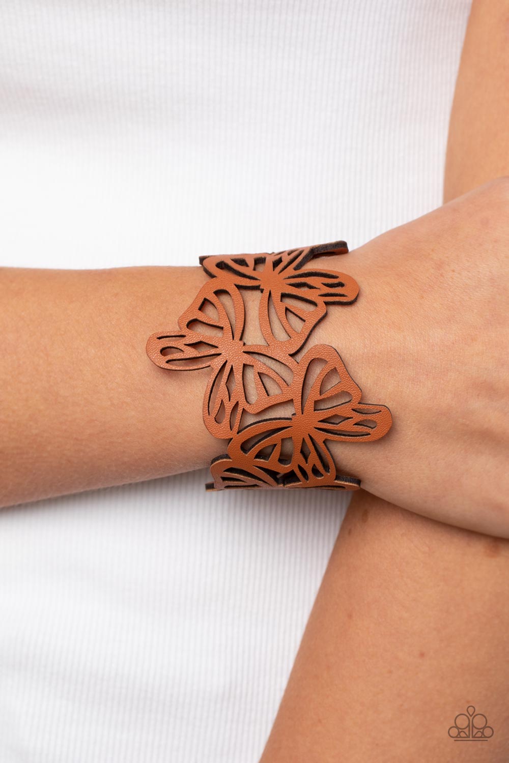 Paparazzi Accessorries: Butterfly Breeze - Brown Bracelet