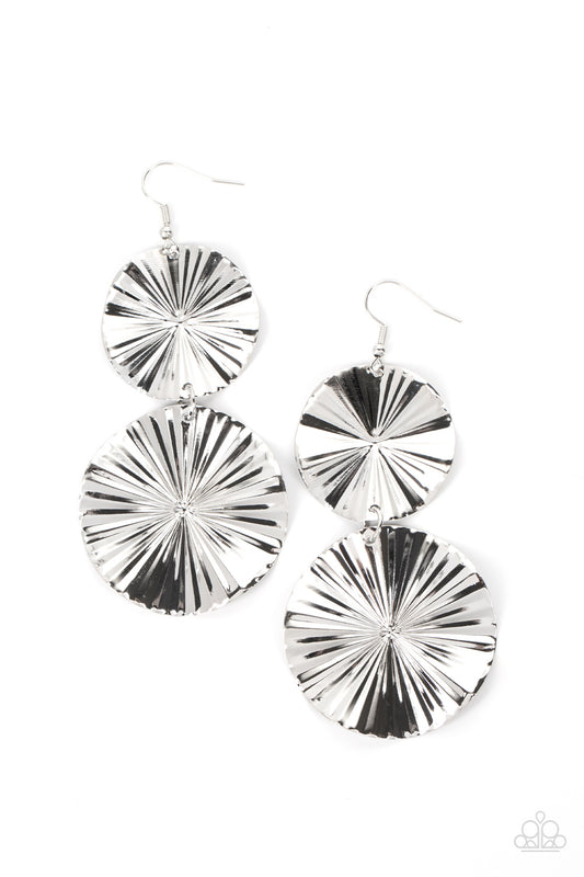 Paparazzi Accessories: In Your Wildest FAN-tasy - Silver Earring