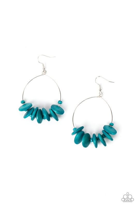 Paparazzi Accessories: Surf Camp - Blue Wood Earring