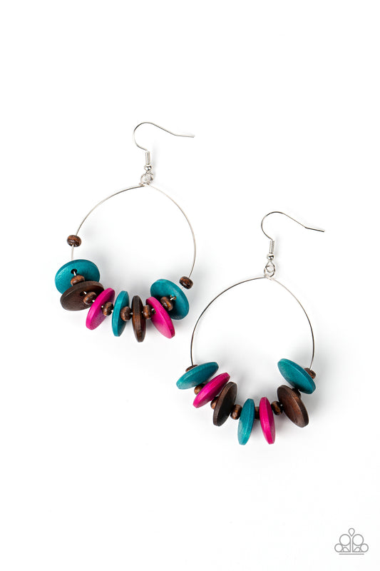 Paparazzi Accessories: Surf Camp - Multi Wood Earring