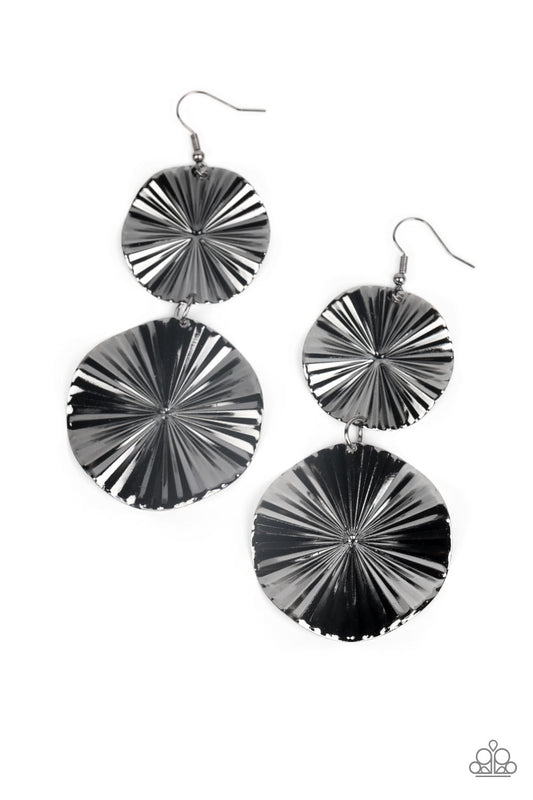 Paparazzi Accessories: In Your Wildest FAN-tasy -  Black Earring