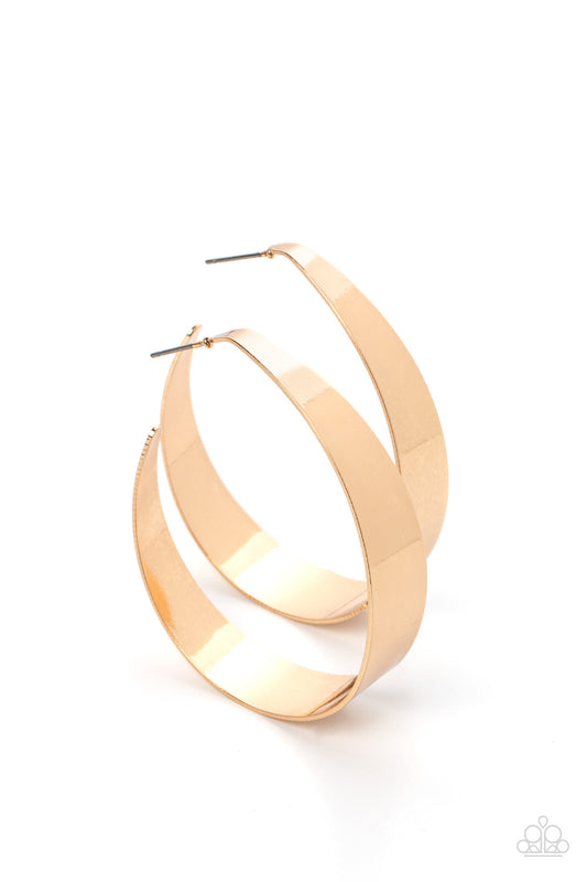 Paparazzi Accessories: Flat Out Fashionable - Gold Hoop Earring