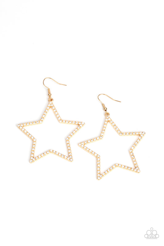 Paparazzi Accessories: Supernova Sparkle - Gold Earring