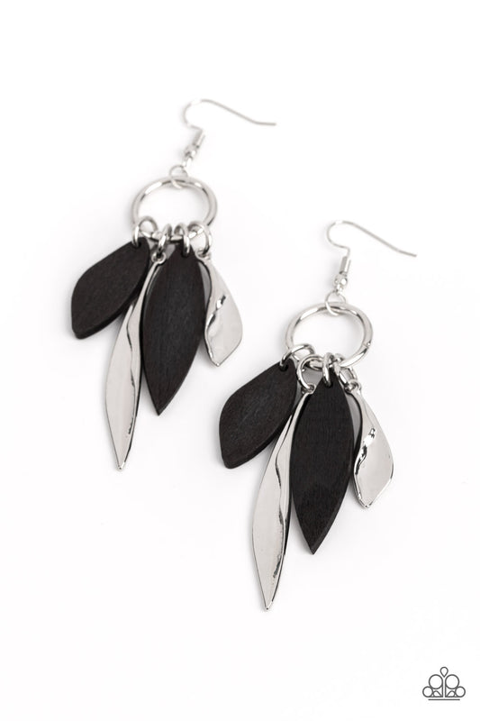 Paparazzi Accessories:Primal Palette - Black Wood Earring