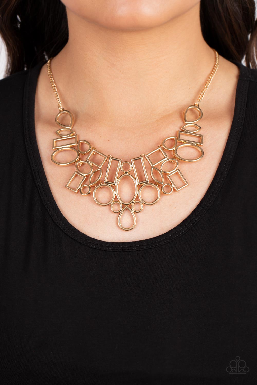 Paparazzi Accessories: Geometric Grit - Gold Necklace