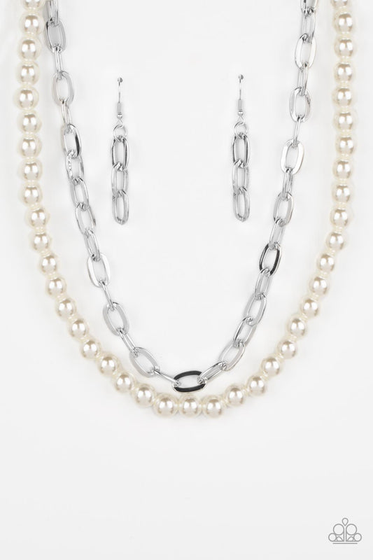 Paparazzi Accessories: Suburban Yacht Club - White Pearl Necklace
