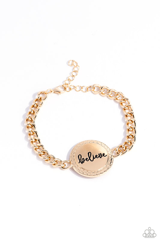 Paparazzi Accessories: Hope and Faith - Gold Bracelet