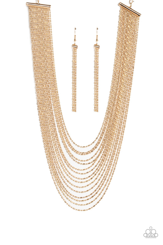 Paparazzi Accessories: Cascading Chains - Gold Necklace