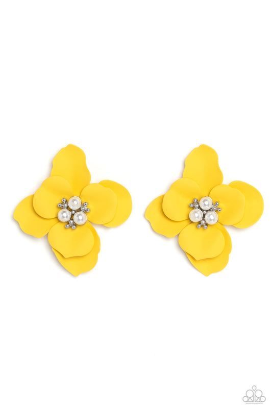 Paparazzi Accessories: Jovial Jasmine - Yellow Earring