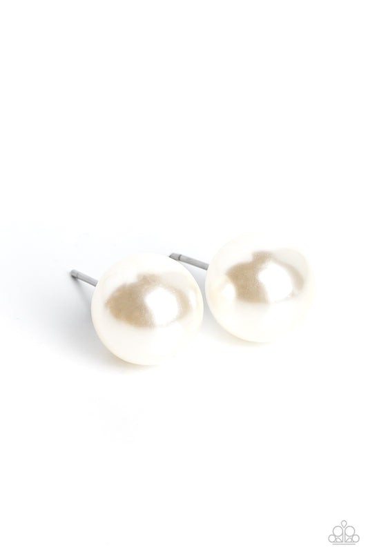Paparazzi Accessories: Debutante Details - White Earring