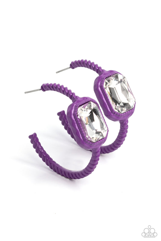 Paparazzi Accessories: Call Me TRENDY - Purple Hoop Earring