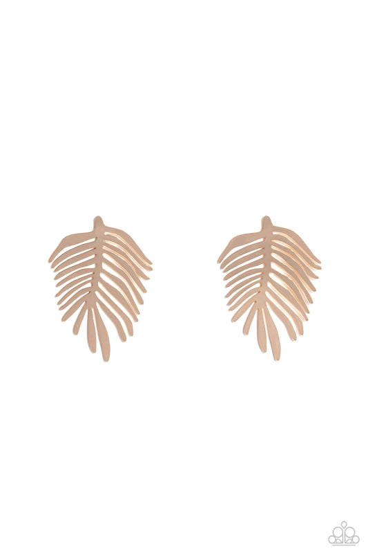 Paparazzi Accessories: The FROND Row - Gold Earring