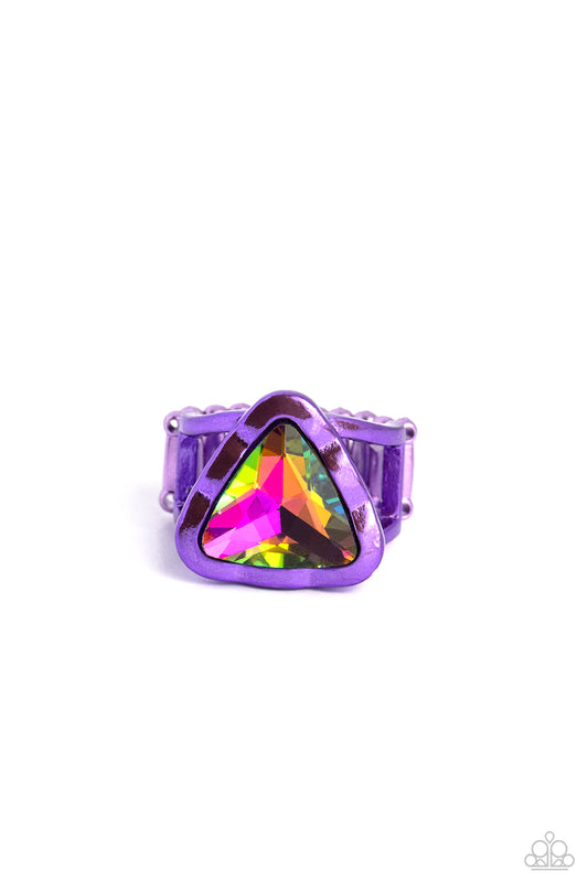 Paparazzi Accessories: Triangle Tyrant - Purple Ring