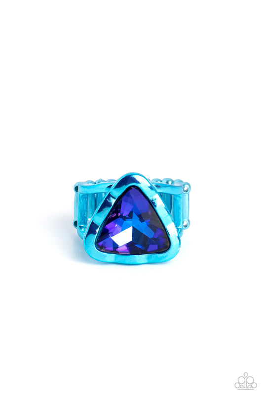 Paparazzi Accessories: Triangle Tyrant - Blue Ring