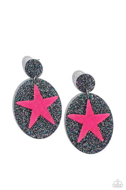 Paparazzi Accessories: Galaxy Getaway - Pink Earring