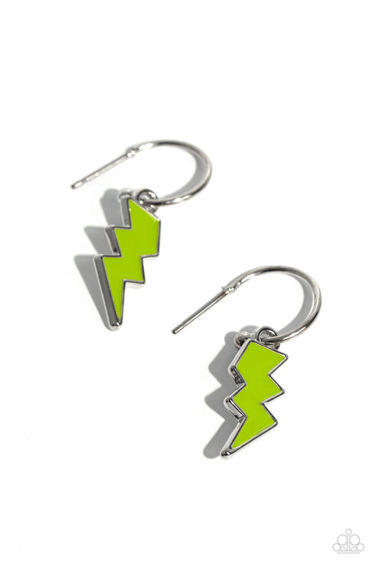 Paparazzi Accessories: Lightning Limit - Green Earring