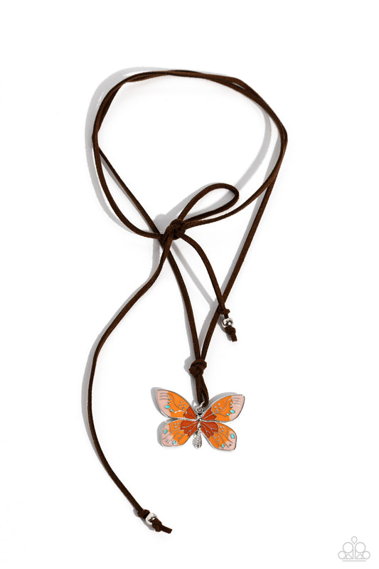 Paparazzi Accessories: Winged Wanderer - Orange Necklace
