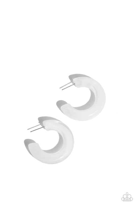 Paparazzi Accessories: Glassy GAZE - White Earring