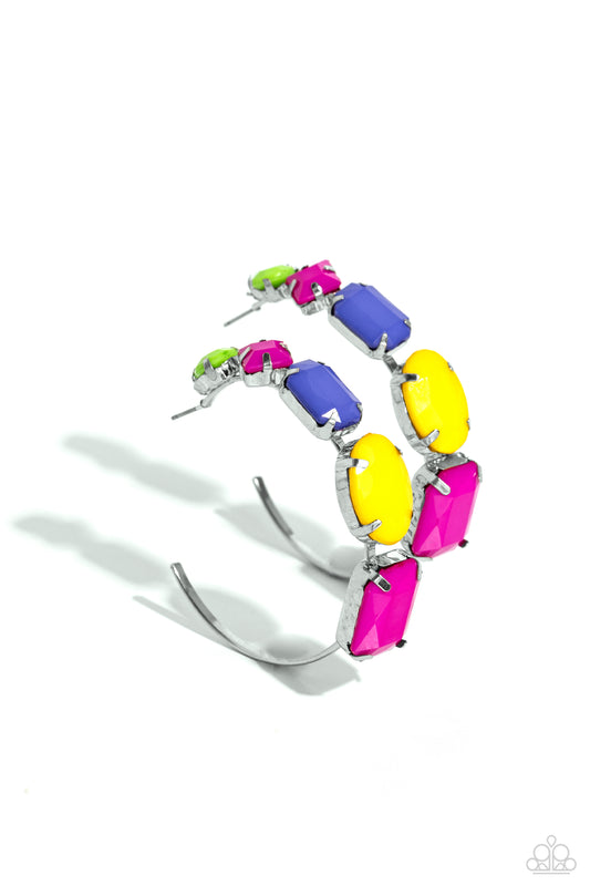 Paparazzi Accessories: Geometric Gamer - Pink Earring