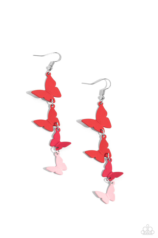 Paparazzi Accessories: Haphazard Headliner - Red Earring