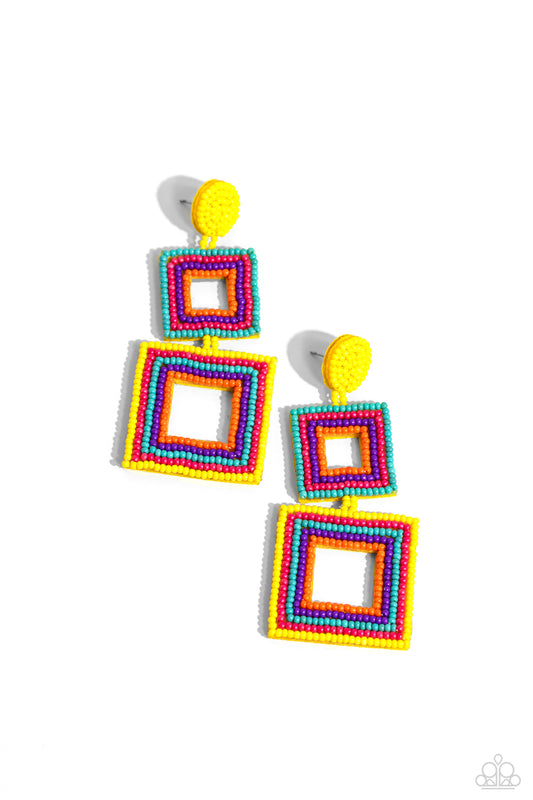 Paparazzi Accessories: Seize the Squares - Multi Earring